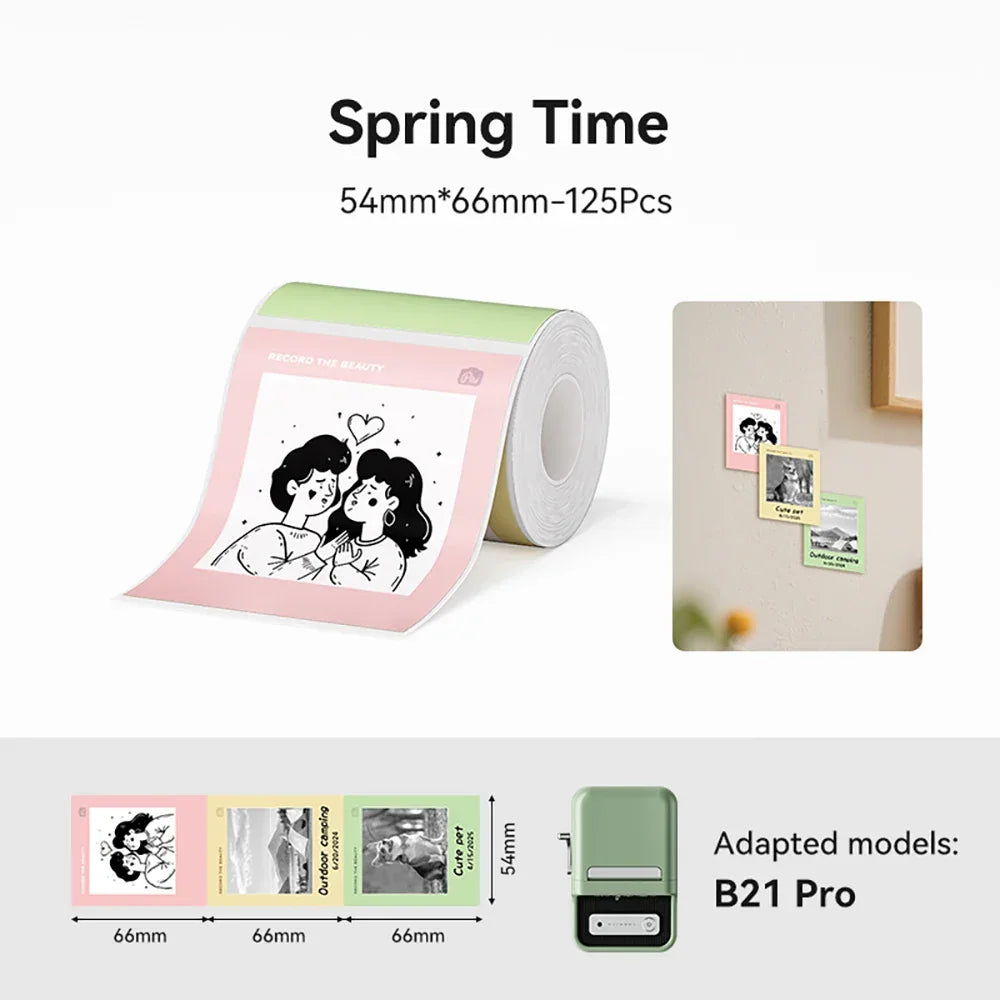NiiMbot 300 DPI B21 Pro Thermal Printer Cardboard Label High-definition Photo Printing Sticker Photo Paper With Adhesive Backing