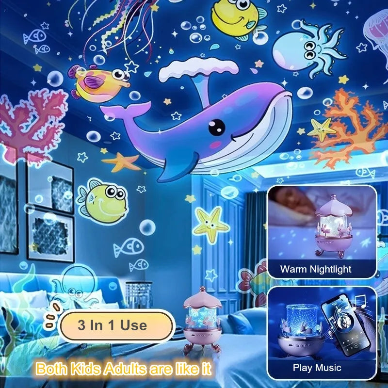 Star Projector for Kids 12 Films Star Lights for Ceiling Projector Baby Night Lamp with Bluetooth Speaker Exquisite Gifts