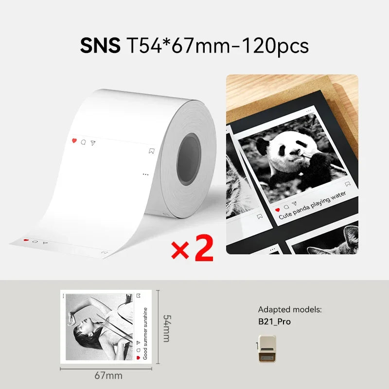 NiiMbot 300 DPI B21 Pro Thermal Printer Cardboard Label High-definition Photo Printing Sticker Photo Paper With Adhesive Backing