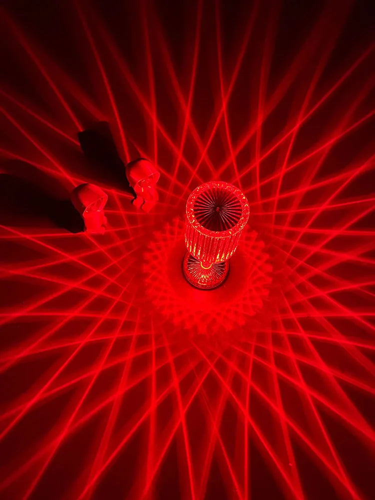 LED Night Light Crystal Lamp Projection USB Rechargeable Touch Color Changing Room Decoration Atmosphere Table Lamp