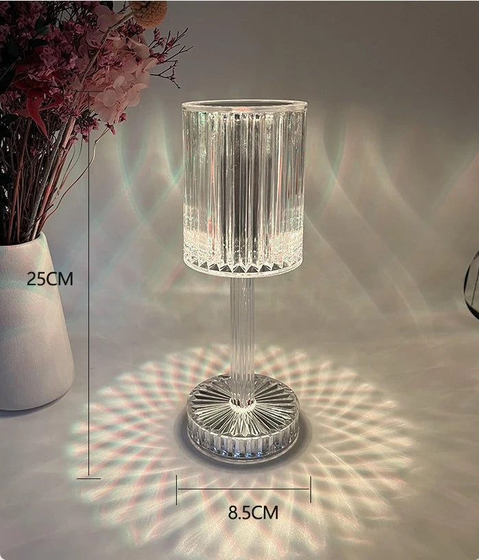 LED Night Light Crystal Lamp Projection USB Rechargeable Touch Color Changing Room Decoration Atmosphere Table Lamp