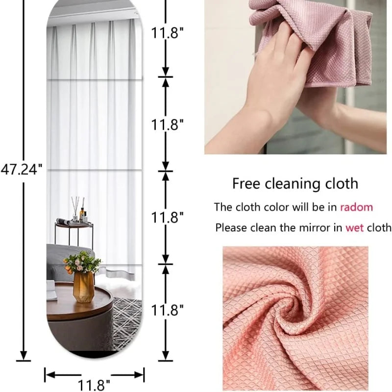 4/8pcs Self Acrylic Mirror Tiles DIY Flexible Non Glass Safety Mirror Sheets Wall Stickers Shatterproof,Home Decor