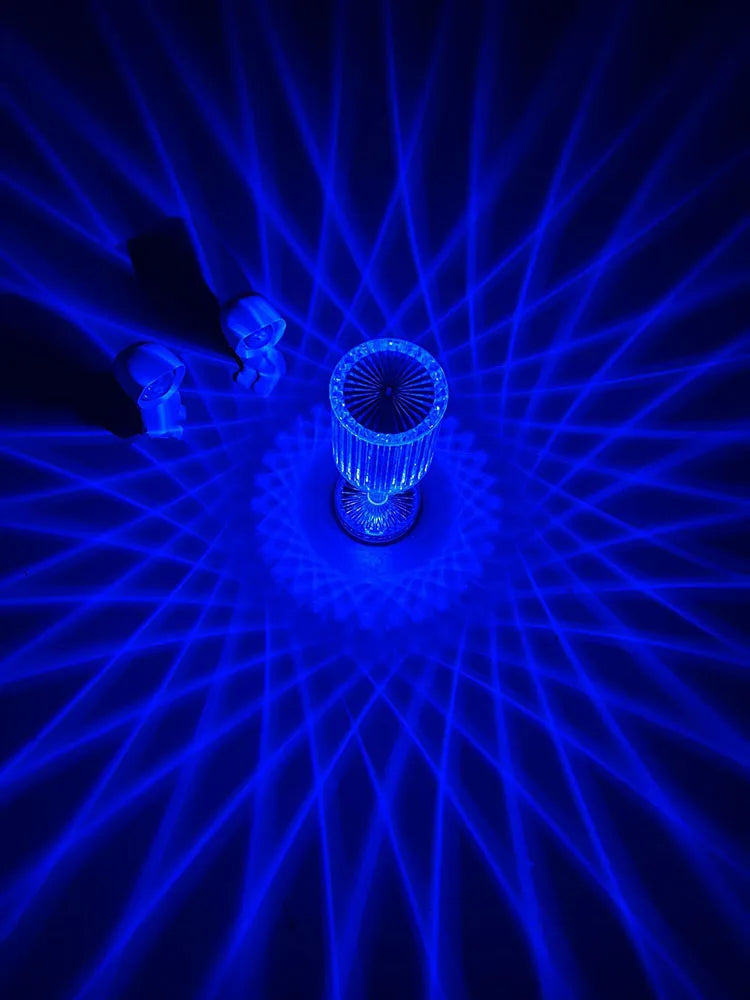 LED Night Light Crystal Lamp Projection USB Rechargeable Touch Color Changing Room Decoration Atmosphere Table Lamp