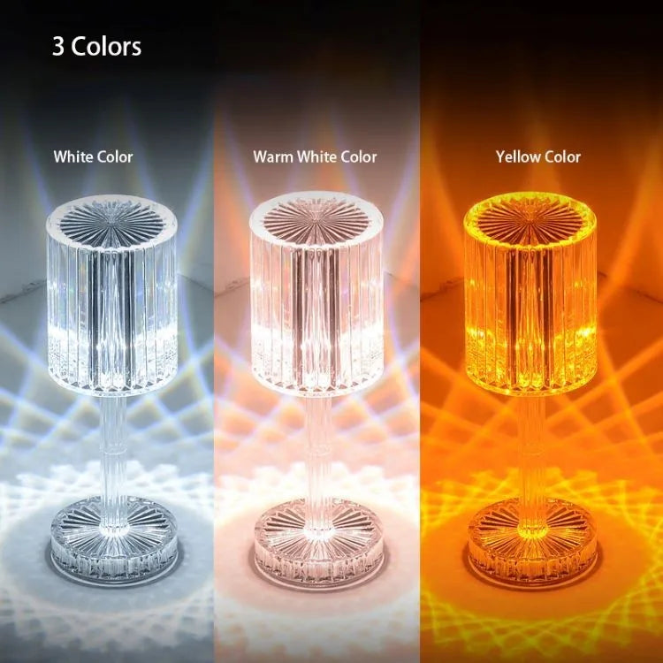 LED Night Light Crystal Lamp Projection USB Rechargeable Touch Color Changing Room Decoration Atmosphere Table Lamp