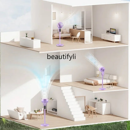 Air circulation, remote control voice household floor fan, vertical dual-purpose mute, shaking head dormitory electric fan