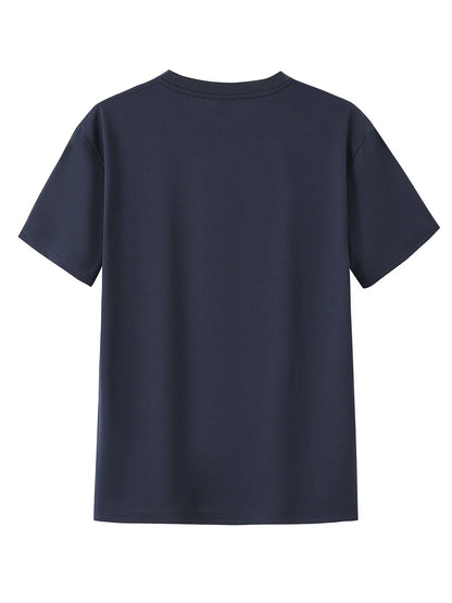 Summer men's 100% cotton comfortable casual loose plus size NEW YORK CITY printed sports round neck short sleeved T-shirt top