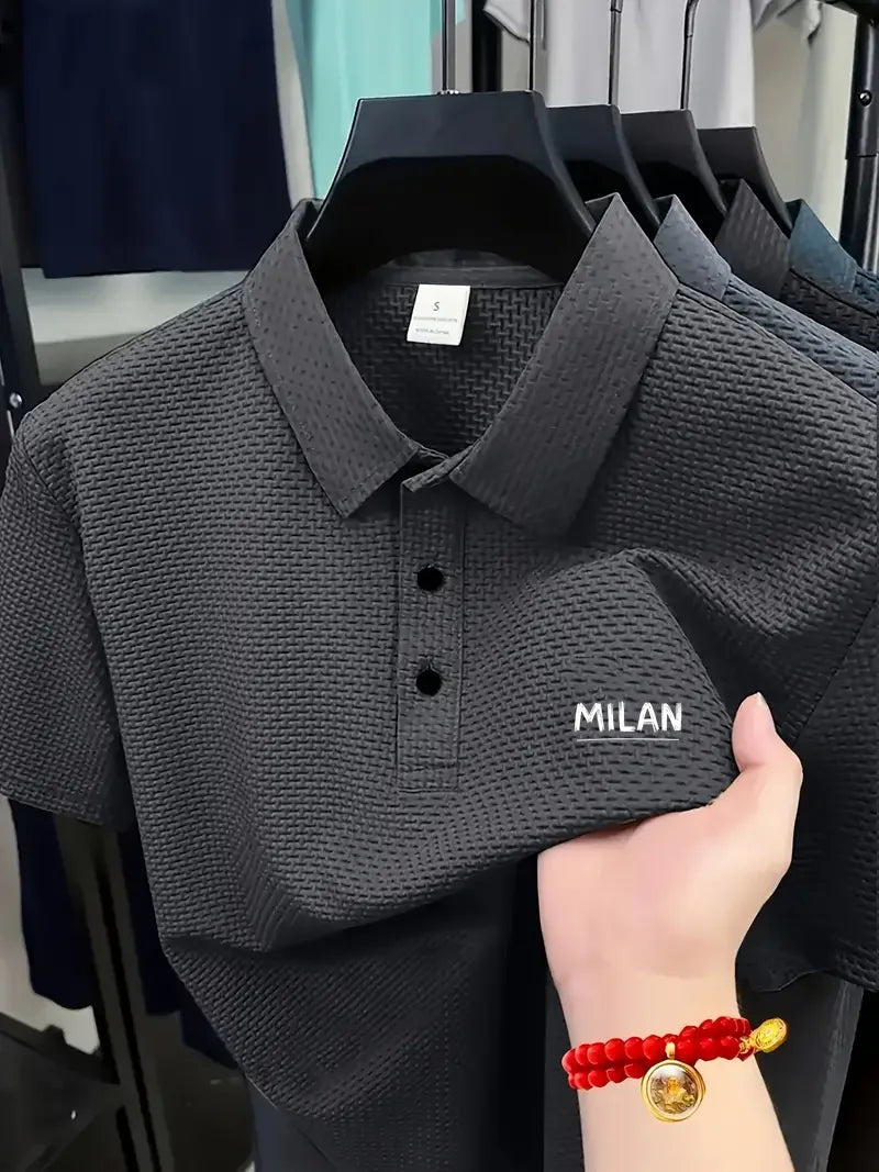 Cool POLO Shirt for men casual wear lapel button-down solid color men's vintage shirt S-2XL