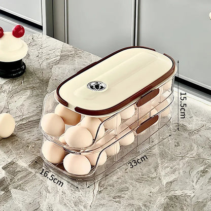 Automatic Rolling Large Capacity Egg Storage Refrigerator Storage Box Egg Fresh-keeping Rack Household Kitchen Tools