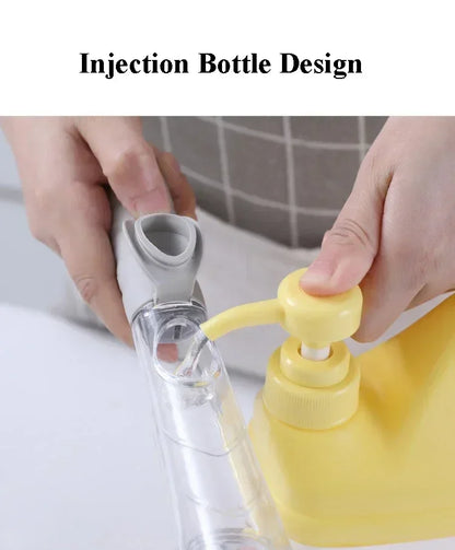 2 in 1 Refillable Kitchen Brush Long Handle Detachable Soap Dispenser Scrubber for Pots Dishes Sink Non Scratch Eco Friendly