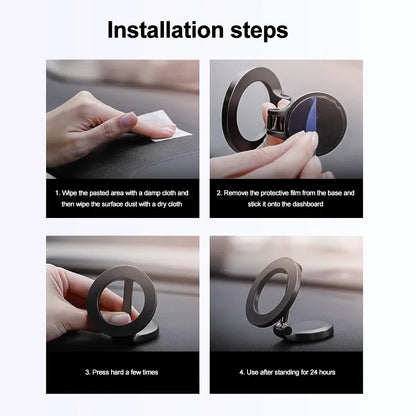 Strong Magnetic Cell Phone Holder Car 360° Swivel Adjustable Back Sticker Holder Magsafe for IPhone 15 Samsung Xiaomi Universal