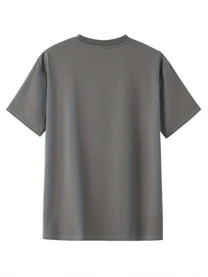 Summer men's 100% cotton comfortable casual loose plus size NEW YORK CITY printed sports round neck short sleeved T-shirt top