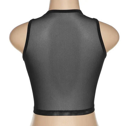 Summer  Women's round Ne Svel Me Splice Creative  Vest Street Sle ort Length  Color Polyester Fiber