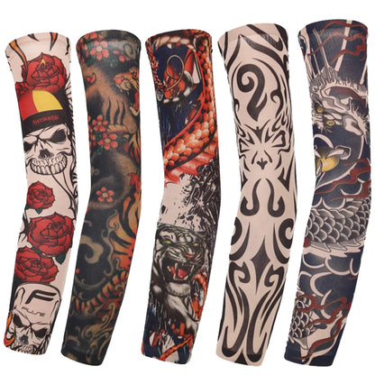 Running UV Protection Basketball Outdoor Sport Flower Arm Sleeves Tattoo Arm Sleeves Arm Cover Sun Protection